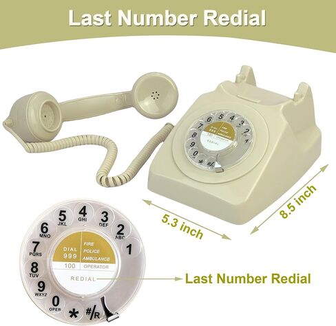 هواتف الاتصال الهاتفي الأحمر Benotek 1980'S الكلاسيكية القديمة الطراز الرجعية الهاتف الثابت مكتب الهاتف خط واحد هاتف حبالي المنزل مكتب مدرسة فندق in Kuwait