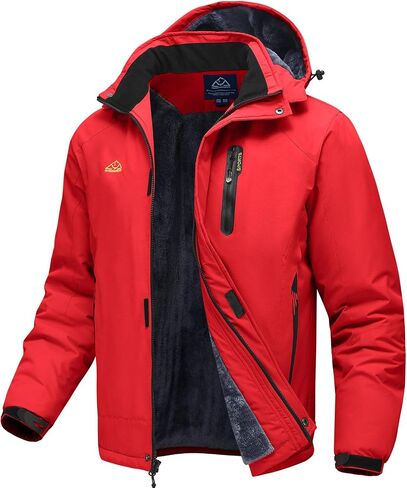 TBMPOY Men's Winter Ski Jacket Waterproof Warm Snow Insulated Coat Fleece Lined Snowboard Hooded Raincoat in Saudi Arabia