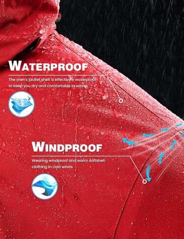 TBMPOY Men's Winter Ski Jacket Waterproof Warm Snow Insulated Coat Fleece Lined Snowboard Hooded Raincoat in Saudi Arabia