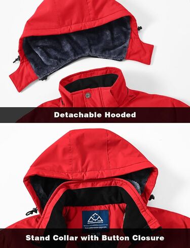 TBMPOY Men's Winter Ski Jacket Waterproof Warm Snow Insulated Coat Fleece Lined Snowboard Hooded Raincoat in Saudi Arabia