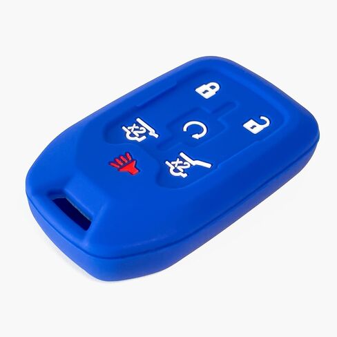 2-Pack Click&Fit Silicone Key Fob Covers Compatible with Chevy Suburban 2015-2021 Tahoe 2014-21, GMC Yukon 2014-21 – Car Remote Key Shell Rubber case 6-Buttons, Black+Green in Saudi Arabia