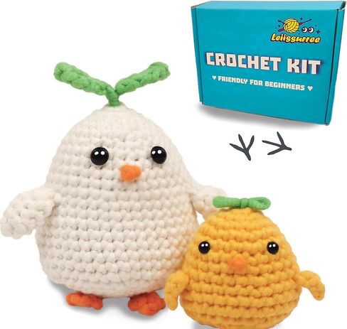 LEIISSURREE Animal Crochet Kit of 7 Colorful Mice, Beginner Crochet Kit for Adults, Animal Crochet Kit for Beginners, Beginner Crochet Kits with Step-by-Step Video Tutorials, DIY Crochet Kit in Kuwait