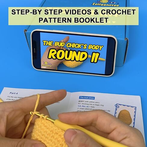 LEIISSURREE Animal Crochet Kit of 7 Colorful Mice, Beginner Crochet Kit for Adults, Animal Crochet Kit for Beginners, Beginner Crochet Kits with Step-by-Step Video Tutorials, DIY Crochet Kit in Kuwait