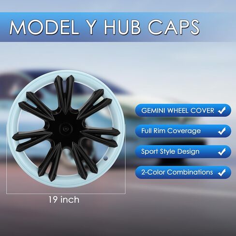 لغطاء عجلة Tesla Model Y مقاس 19 بوصة، واقي حافة أغطية العجلات الرياضية البديلة، أغطية حافة العجلة باللون الأرجواني والأسود، 4 قطع in Saudi Arabia
