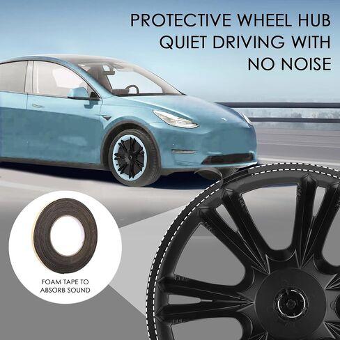 لغطاء عجلة Tesla Model Y مقاس 19 بوصة، واقي حافة أغطية العجلات الرياضية البديلة، أغطية حافة العجلة باللون الأرجواني والأسود، 4 قطع in Saudi Arabia
