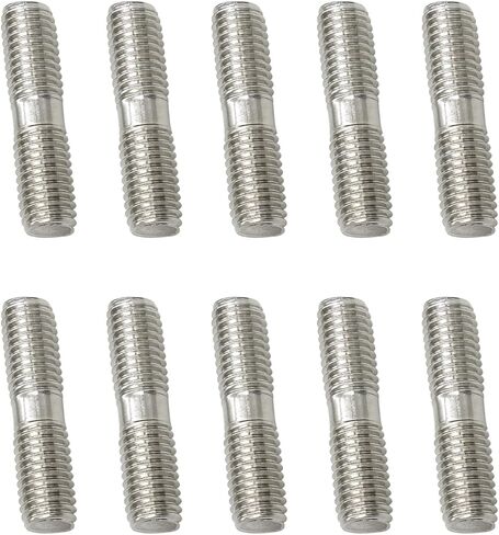 10 Pieces M10 304 Stainless Steel Double End Threaded Studs Screws Bolts (M10x70mm) in Saudi Arabia