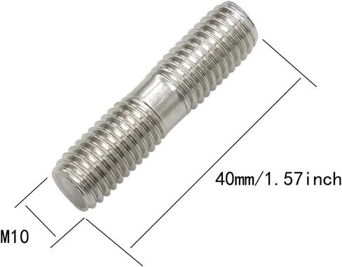10 Pieces M10 304 Stainless Steel Double End Threaded Studs Screws Bolts (M10x70mm) in Saudi Arabia