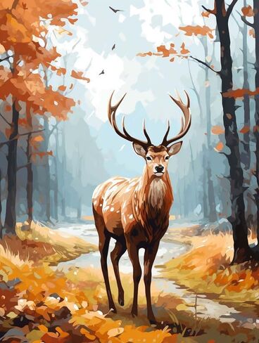 Yomiie 5D Diamond Art Kits for Adults, Fox Diamond Painting Art Animal DIY Full Round Drill Kits, Embroidery Rhinestone Diamond Crystal Craft Canvas Home Wall Decor 12x16 inch in Kuwait