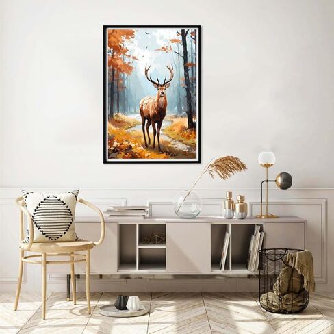 Yomiie 5D Diamond Art Kits for Adults, Fox Diamond Painting Art Animal DIY Full Round Drill Kits, Embroidery Rhinestone Diamond Crystal Craft Canvas Home Wall Decor 12x16 inch in Kuwait