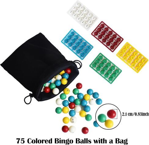 Yuanhe Jumbo Bingo Game Set - 11" Metal Round Cage, 75 Colored Bingo Balls, 100 Bingo Cards, 500 Mixed Chips and Master Board for Large Groups, Parties in Saudi Arabia