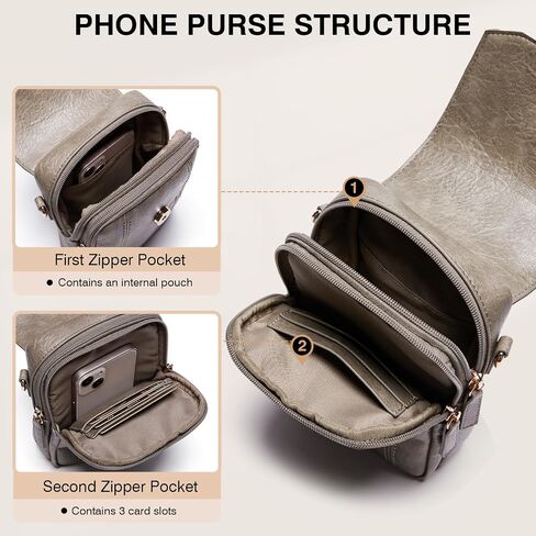 Marvolia Small Crossbody Bags for Women PU Leather Cell Phone Purse Crossbody Handbags Shoulder Purses with Card Slots in Saudi Arabia