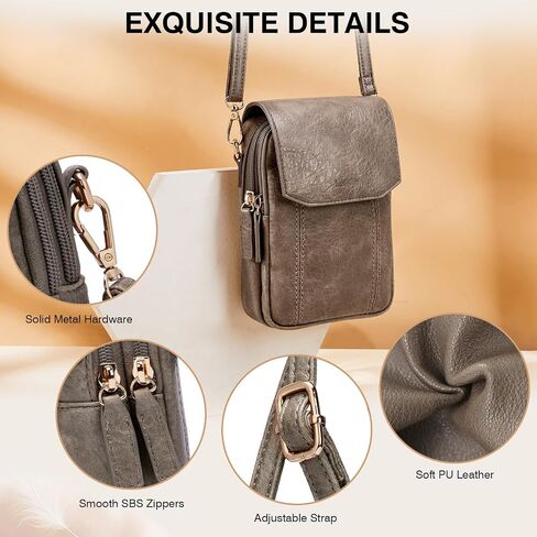 Marvolia Small Crossbody Bags for Women PU Leather Cell Phone Purse Crossbody Handbags Shoulder Purses with Card Slots in Saudi Arabia