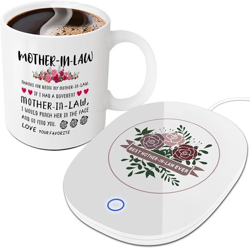 هدايا للأم الكلبة للنساء - هدايا عيد الأم للكلاب، مجموعة رائعة لتدفئة الأكواب - هدايا عيد الميلاد للأم الكلبة، قاعدة ترموستات ذكية لتدفئة المشروبات مع كوب، سخان المشروبات يحافظ على درجة الحرارة 120 درجة فهرنهايت - 140 درجة فهرنهايت in Kuwait