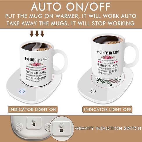 هدايا للأم الكلبة للنساء - هدايا عيد الأم للكلاب، مجموعة رائعة لتدفئة الأكواب - هدايا عيد الميلاد للأم الكلبة، قاعدة ترموستات ذكية لتدفئة المشروبات مع كوب، سخان المشروبات يحافظ على درجة الحرارة 120 درجة فهرنهايت - 140 درجة فهرنهايت in Kuwait
