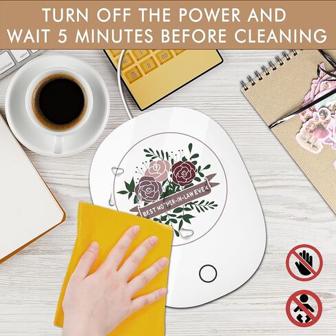 هدايا للأم الكلبة للنساء - هدايا عيد الأم للكلاب، مجموعة رائعة لتدفئة الأكواب - هدايا عيد الميلاد للأم الكلبة، قاعدة ترموستات ذكية لتدفئة المشروبات مع كوب، سخان المشروبات يحافظ على درجة الحرارة 120 درجة فهرنهايت - 140 درجة فهرنهايت in Kuwait