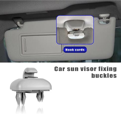 1 PC Car Sun Visor Fixing Buckle, Nylon Rust-Proof Shock-Proof Sun Visor Bracket Hook, Car Interior Sun Visor Hook Clip Base Fixation, Compatible with Audi A1 A3 A4 A6 A7 A8 Q3 Q5L (Black) in Saudi Arabia