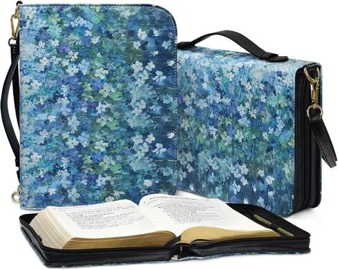 Womens Bible Covers with Shoulder Straps PU Leather Bible Book Bag Water Resistent Bible Protection Sleeve in Saudi Arabia