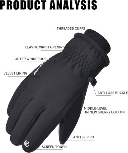 Winter Gloves Women Men Ski Snow Gloves Liner Thermal Warm Touch Screen, Suit for Running, Cycling, Biking, Hiking, Driving, Walking, Typing, Freezer Work, Sports in Saudi Arabia