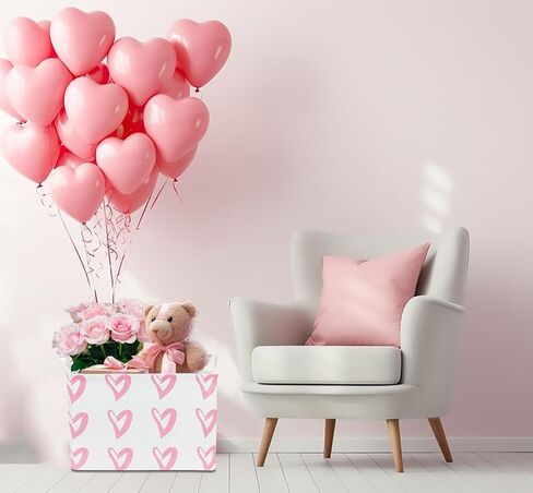 CLOCOR Rectangular Pink Heart Basket Empty, Storage Bin, Waterproof Book Box, Gift Basket(Pink Heart) in Saudi Arabia