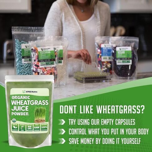 XPRS Nutra Organic Wheatgrass Juice Powder - Sustainably Grown - Instant Wheat Grass Juice Powder Made from Concentrated Juice - More Potent Than Organic Wheatgrass Powder - 8 Ounce in Saudi Arabia