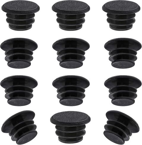 12 Pieces Handlebar Bar End Plugs Black Plastic Bike Handlebar Bar End Caps Bicycle Bar End Caps Bike Handlebar Plugs for Road Mountain Bike Most Bicycle Grip in Saudi Arabia