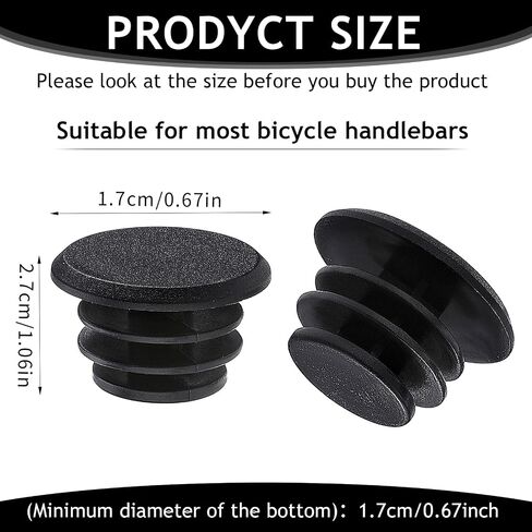 12 Pieces Handlebar Bar End Plugs Black Plastic Bike Handlebar Bar End Caps Bicycle Bar End Caps Bike Handlebar Plugs for Road Mountain Bike Most Bicycle Grip in Saudi Arabia