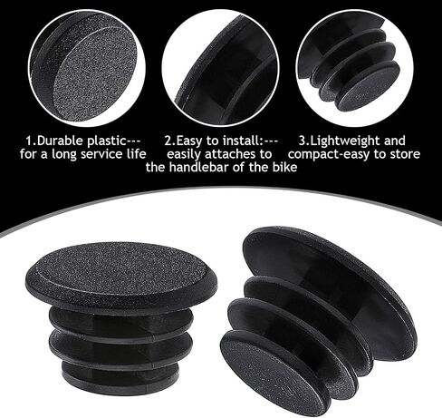 12 Pieces Handlebar Bar End Plugs Black Plastic Bike Handlebar Bar End Caps Bicycle Bar End Caps Bike Handlebar Plugs for Road Mountain Bike Most Bicycle Grip in Saudi Arabia