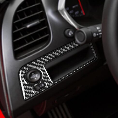 NVCNX Real 3K Carbon Fiber Rear Central Armrest Cover Decal Car Interior Trim Accessories for Chevrolet Corvette C7 Z06 2014 2015 2016 2017 2019 Black 1PC in Saudi Arabia