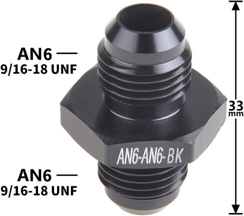 10AN ذكر إلى 10AN ذكر مضيئة الاتحاد المقرنة مستقيم خرطوم الوقود محول المناسب الأسود 2PCS (AN10-AN10-BK، 2PCS) in Kuwait