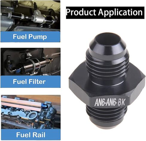 10AN ذكر إلى 10AN ذكر مضيئة الاتحاد المقرنة مستقيم خرطوم الوقود محول المناسب الأسود 2PCS (AN10-AN10-BK، 2PCS) in Kuwait