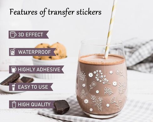 UV DTF Cup Wrap - 8 Sheets Flower UV DTF Cup Wraps for 16 oz Daisy Strawberry Butterfly Uvdtf Cup Wraps Waterproof Boho Floral Personalized UV DTF Wraps for Glass Cups Wood Crafts in Kuwait