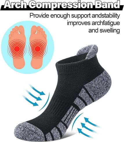 Women Ankle Socks Athletic Running Anti-blister Thick Cushioned Low Cut Sports Socks 5 Pairs in Saudi Arabia