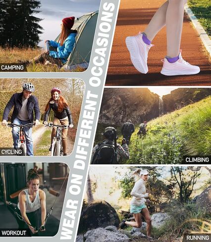 Women Ankle Socks Athletic Running Anti-blister Thick Cushioned Low Cut Sports Socks 5 Pairs in Saudi Arabia