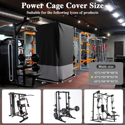 Power Cage Cover - Waterproof Smith Machine Covers,Protective Cover for Squat Rack/Weight Lifting Rack/Home Gym Workout Equipment Covers with Zipper-Indoor or Outdoor(Cover Only) in Saudi Arabia