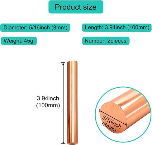 1pcs Pure Copper Round Rod 3/4inch Dia 3.94inch Length Bare Copper Metal Rod Solid Copper Rod Lathe Bar Stock for DIY Metal Crafts Metal Working Hobbies(100x20mm) in Kuwait