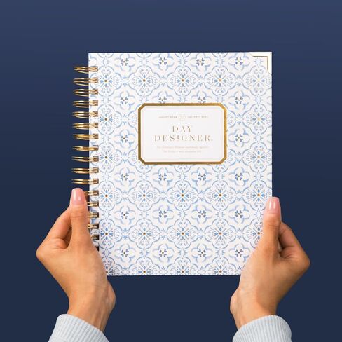 Day Designer 2025 Daily Planner – Premium Planner for Stylish Organization. Combines Monthly Calendar, Hourly Schedule, To-Do List, Gratitude, Goal Setting, Inspirational Quotes, Stickers & More. Elegant laminated Cover with Gold Accents (Black Stripe) in Saudi Arabia