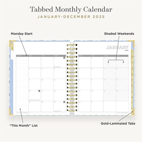 Day Designer 2025 Daily Planner – Premium Planner for Stylish Organization. Combines Monthly Calendar, Hourly Schedule, To-Do List, Gratitude, Goal Setting, Inspirational Quotes, Stickers & More. Elegant laminated Cover with Gold Accents (Black Stripe) in Saudi Arabia