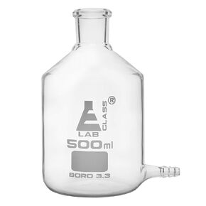 EISCO Aspirator Bottle, 500ml - with Outlet for Tubing - Borosilicate Glass