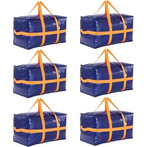 Benluma 6-Pack Extra Large Moving Bags, Moving Totes with Zippers, Heavy Duty Moving Bags Medium and Large Alternative, Packing Boxes for Moving Supplies, Moving Totes Alternative