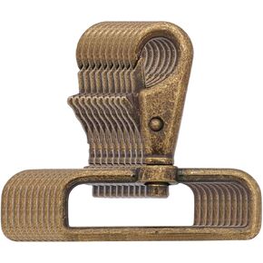 BIKICOCO 2'' Swivel Trigger Tilt & Bump Thumb Knob Bolt Snap Hook Lobster Claw Clasp Spring Loaded Clip, Round-Corner-Ring Ended, Bronze - Pack of 10