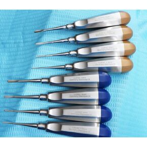 GERMAN 8 PC STRAIGHT DENTAL EXTRACTING LUXATING APICAL ROOT TIP ELEVATOR SET of 8 EACH