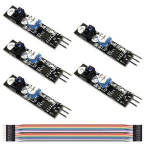 5Pcs Tracing Sensor Module KY-033 Line Tracking Sensor Infrared Obstacle Avoidance Detection Sensor One Channel 3 Pin for Arduino