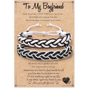 Raicegs Matching Bracelets Couple Gifts for Boyfriend Girlfriend Wife Husband Valentines Day Birthday Christmas Gifts for Her Him Women Men
