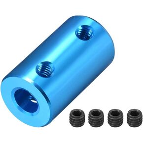 uxcell 5mm to 6mm Bore Rigid Coupling Set Screw L25XD14 Aluminum Alloy,Shaft Coupler Connector,Motor Accessories,Blue