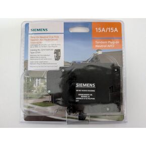 Siemens Plug-On Neutral One Pole Tandem Arc-Fault Circuit Interupter - 15Amp/15Amp, Q1515AFCNP