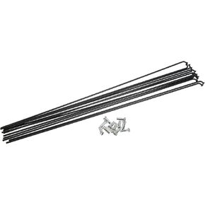 12 Pcs 14G J Bend 286mm x 2mm Bike Bicycle Spokes with Nipples Steel Black Stylish Design