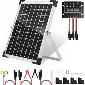100W 12V Monocrystalline Solar Panel Kit, with 30A 12V/24V PWM Charge Controller for Outdoor RV Boat Trailer Camper Marine Off-Grid Home (100 Watt with Accessories)