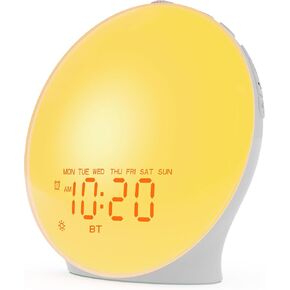 Sound Machine White Noise Machine with 25 Soothing Sounds, 17 NightLights, 5W Bluetooth Speaker, Sleep Timer, Wake Up Light Sunrise Alarm Clock for Bedrooms, Ideal Gift for Baby, Kids, Adults, Seniors
