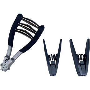 Stringing Clamp 3 Spring Sports Starting Clamp for Tennis and Badminton Racket, Black