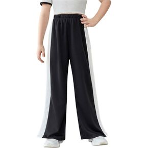 GORGLITTER Girl's Wide Leg Sweatpants Split Hem Open Bottom Track Pants Fall Outfit